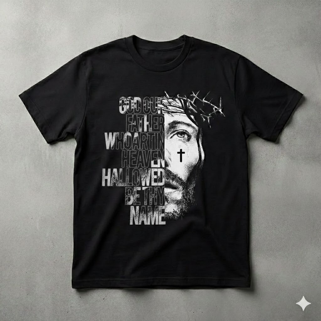 give jesus christian t shirt, bold red cross graphic tee, modern religious streetwear, faith apparel, jesus clothing gift for him
