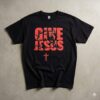 give jesus christian t shirt, bold red cross graphic tee, modern religious streetwear, faith apparel, jesus clothing gift for him