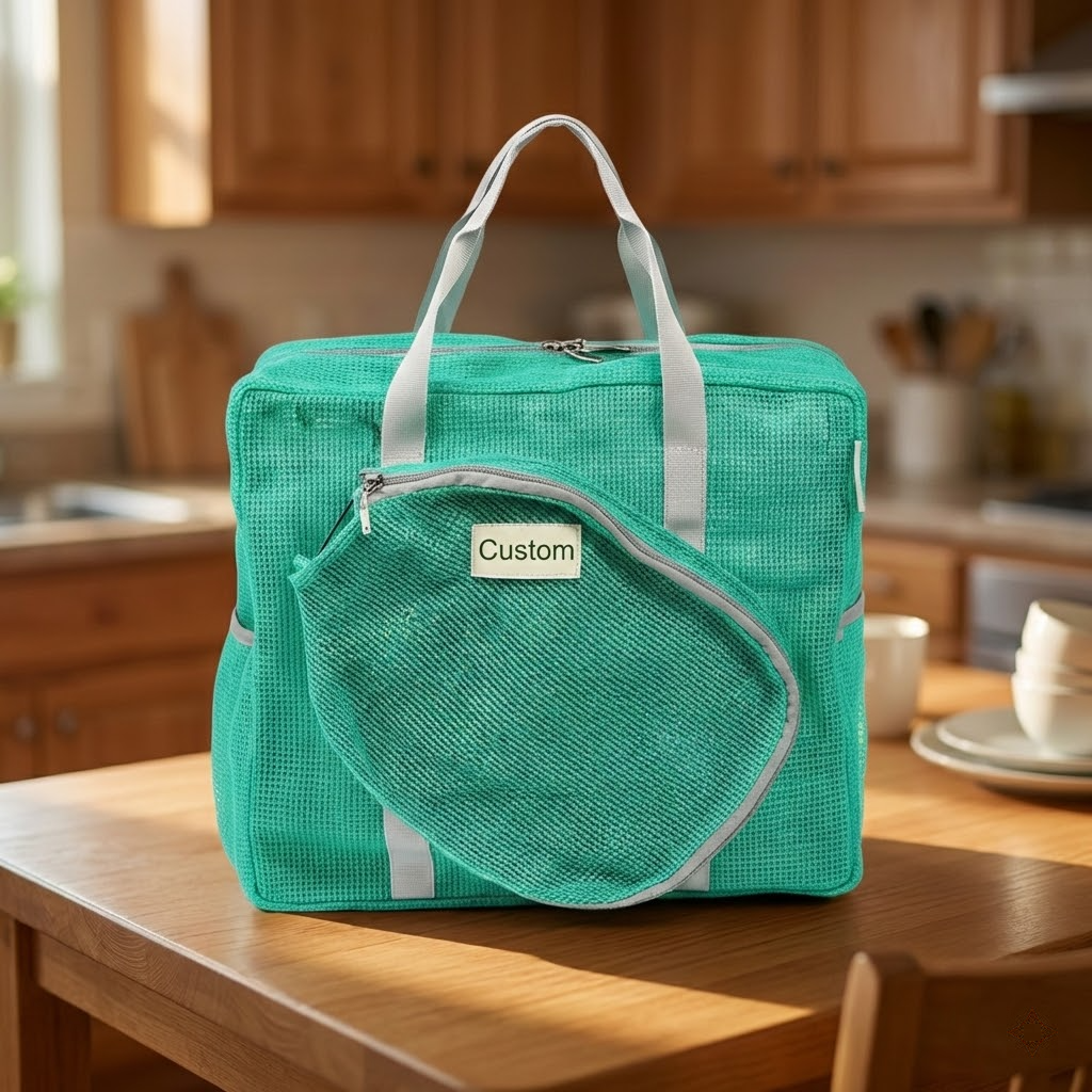 turquoise sports carry bag with multi compartments