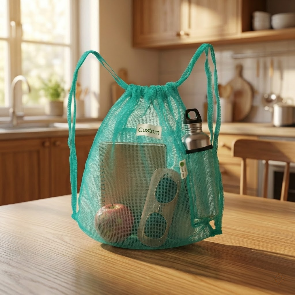 eco friendly foldable grocery tote | durable mesh design