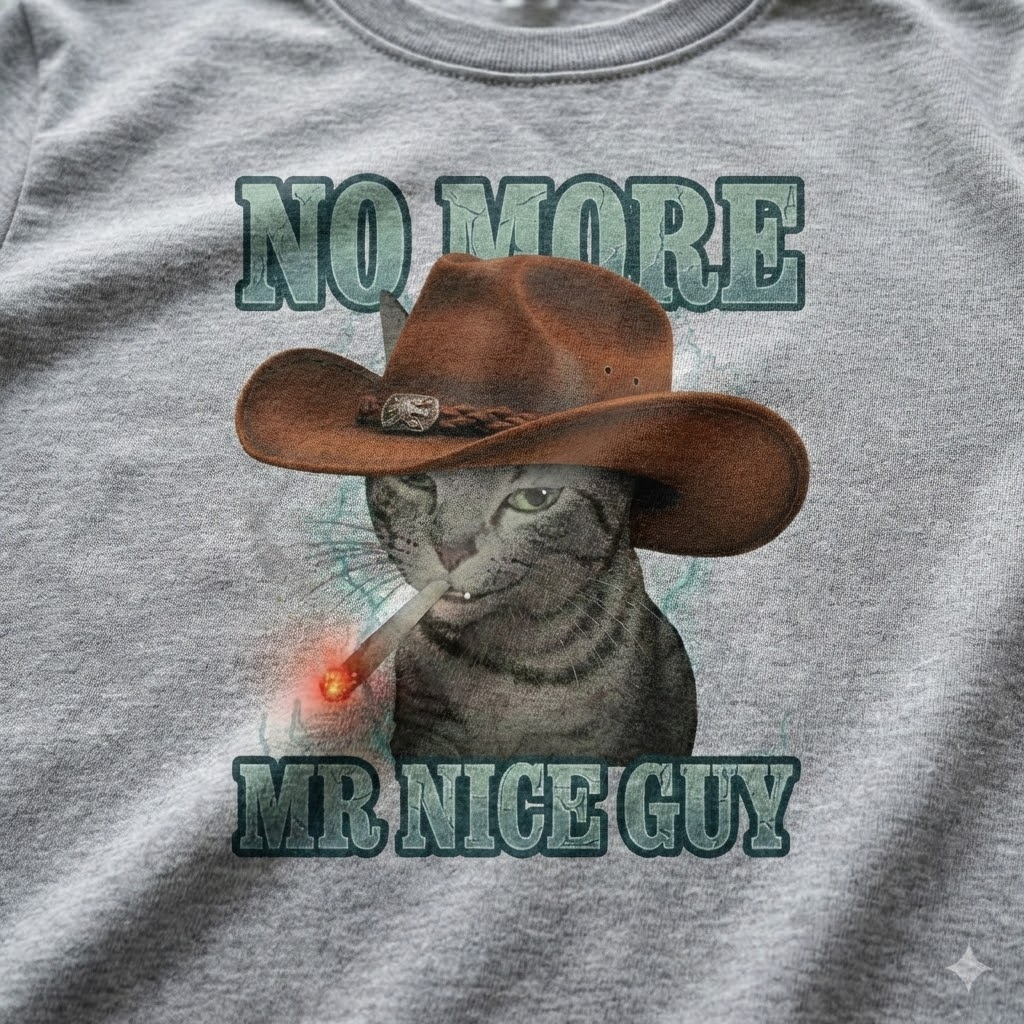 no more mr nice guy t shirt vintage cowboy cat smoking cigar graphic tee no more mr nice guy t shirt vintage cowboy cat smoking cigar graphic tee