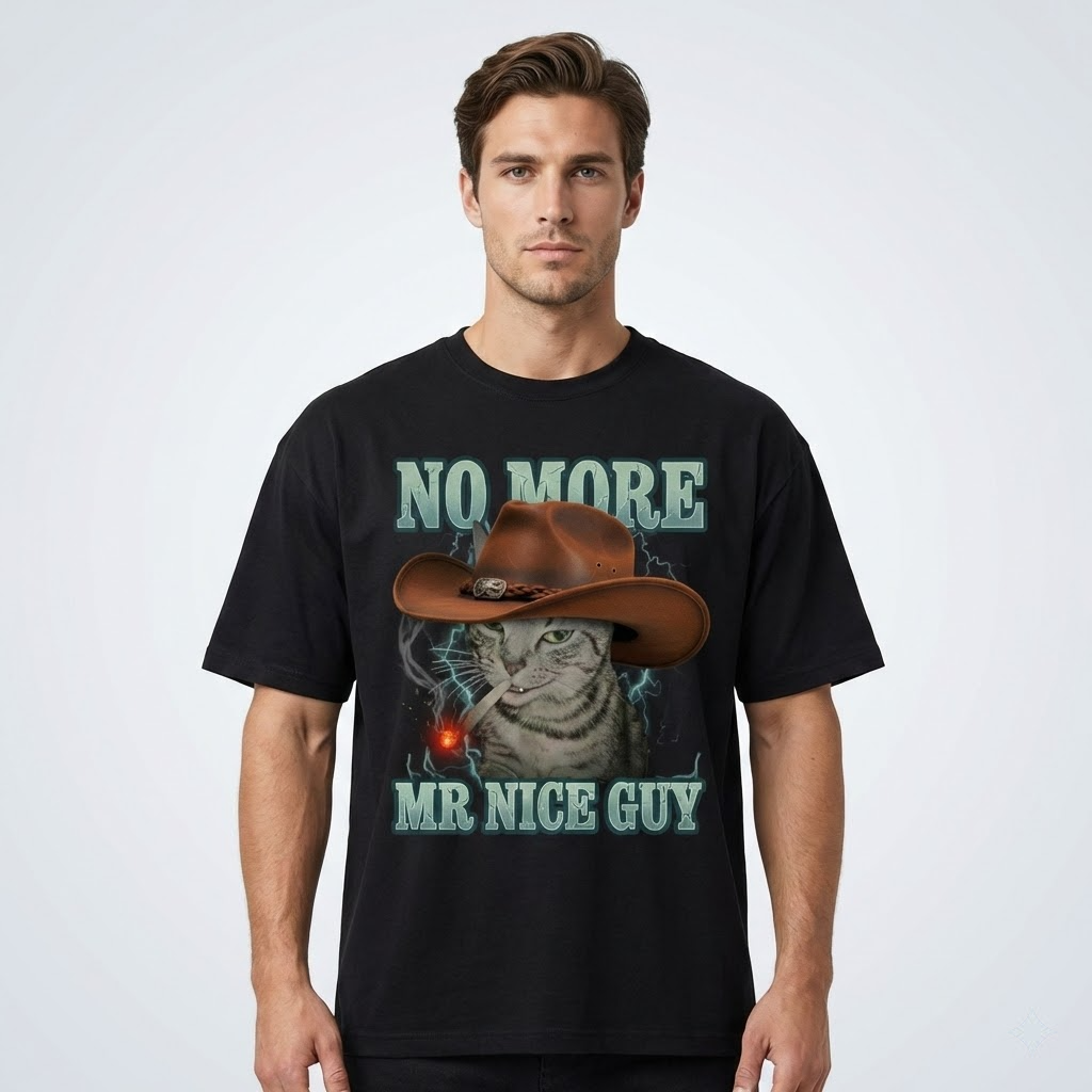no more mr nice guy t shirt vintage cowboy cat smoking cigar graphic tee no more mr nice guy t shirt vintage cowboy cat smoking cigar graphic tee