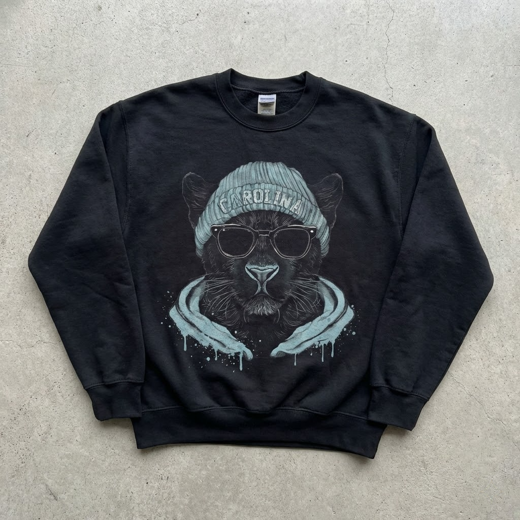 vintage carolina football panther sweatshirt retro cool mascot streetwear design for game day fan gift vintage carolina football panther sweatshirt retro cool mascot streetwear design for game day fan gift