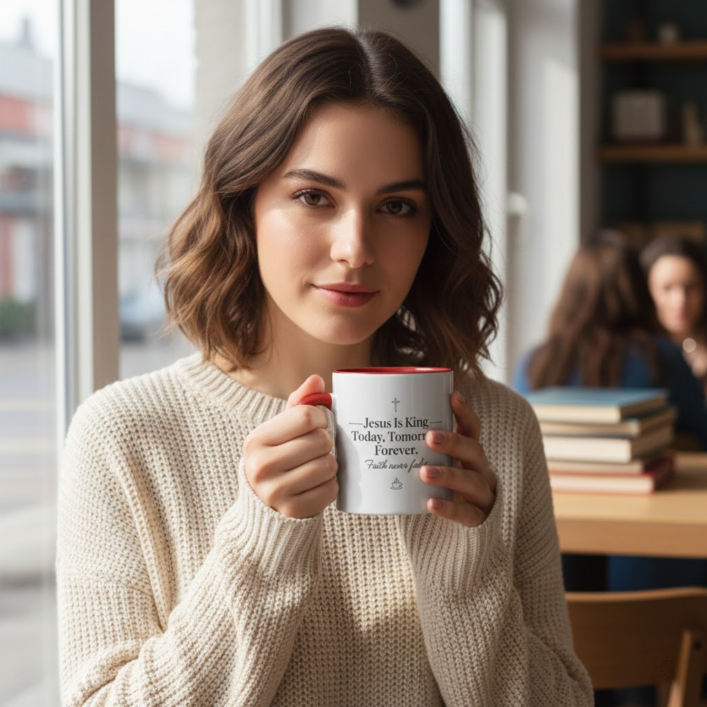 jesus is king christian coffee mug – faith inspired