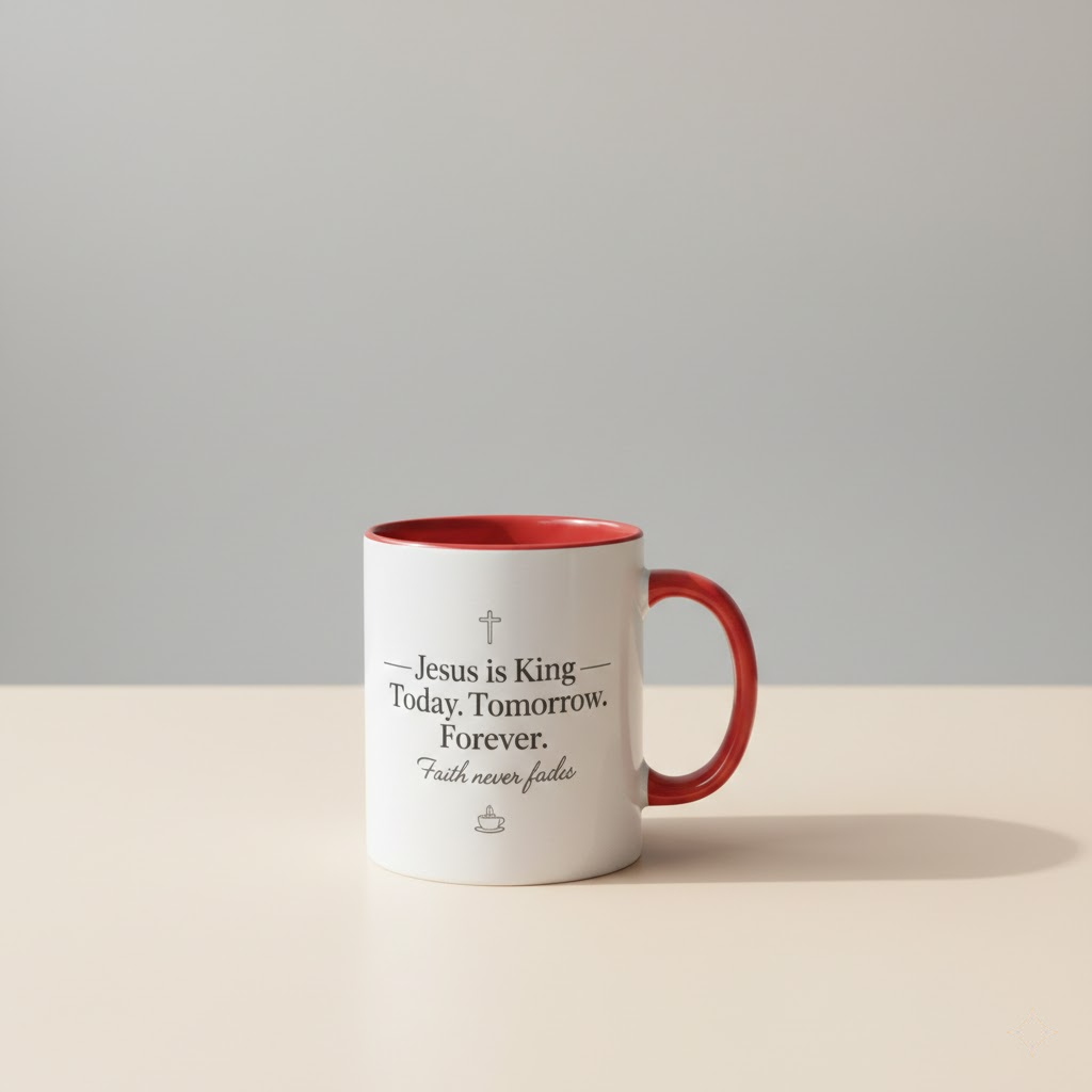 jesus is king christian coffee mug – faith inspired