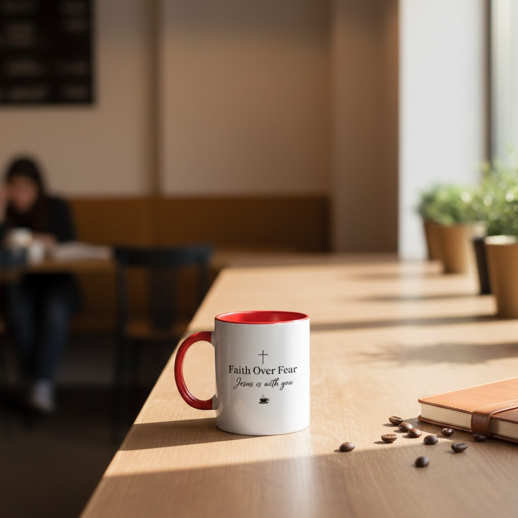 faith over fear christian mug – inspirational jesus coffee mug for daily encouragement