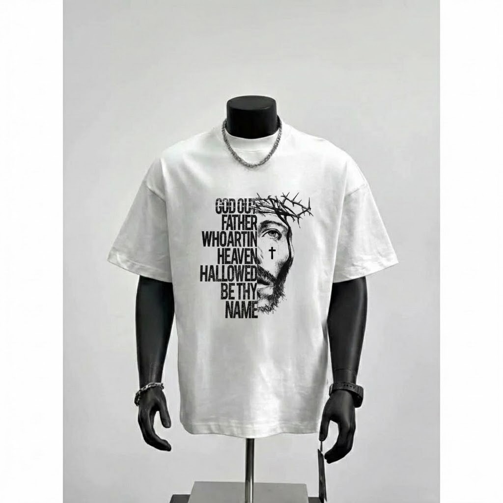 give jesus christian t shirt, bold red cross graphic tee, modern religious streetwear, faith apparel, jesus clothing gift for him