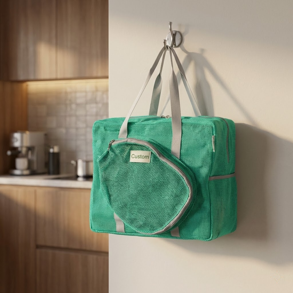 turquoise sports carry bag with multi compartments