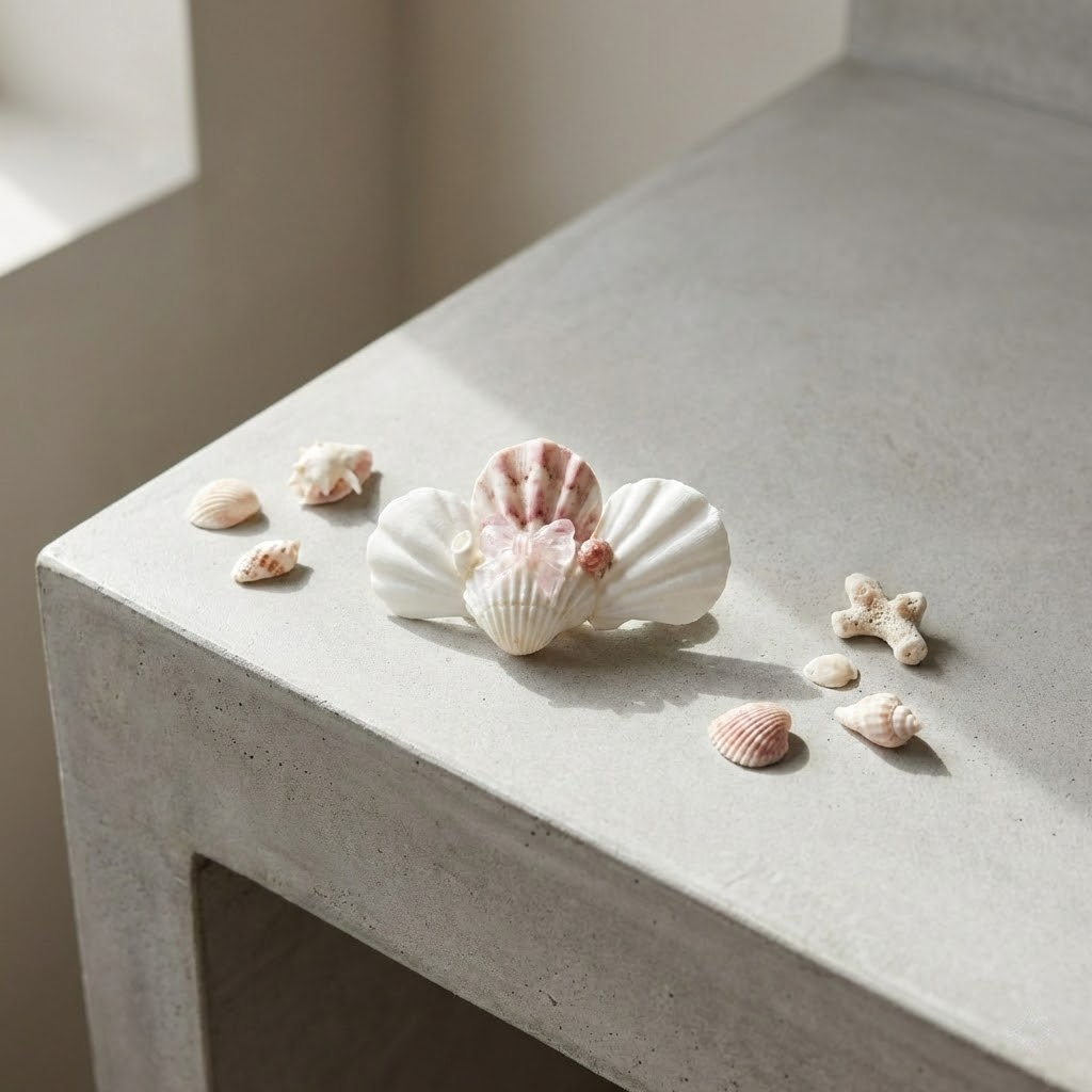 handmade seashell hair clip – coastal style