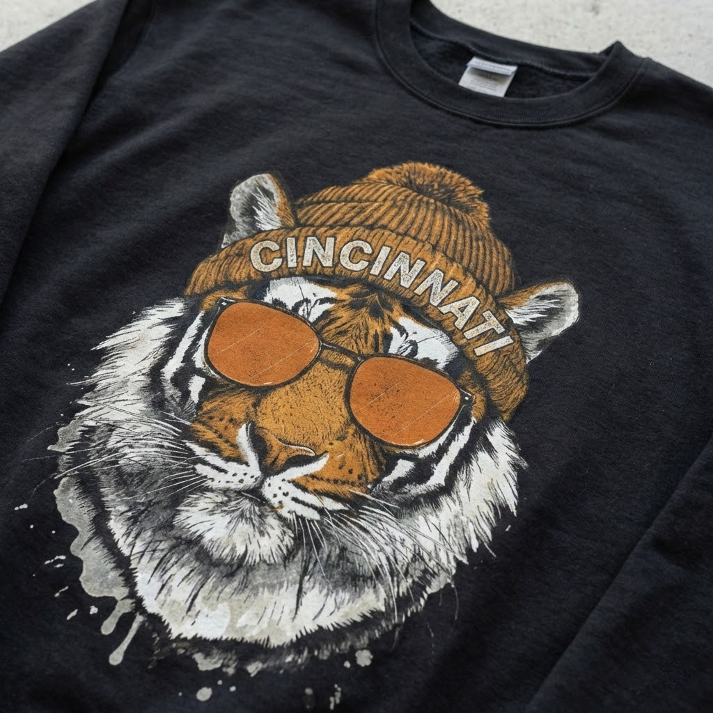 cincinnati football vintage tiger sweatshirt retro game day crewneck cool tiger with sunglasses graphic pullover cincinnati football vintage tiger sweatshirt retro game day crewneck cool tiger with sunglasses graphic pullover