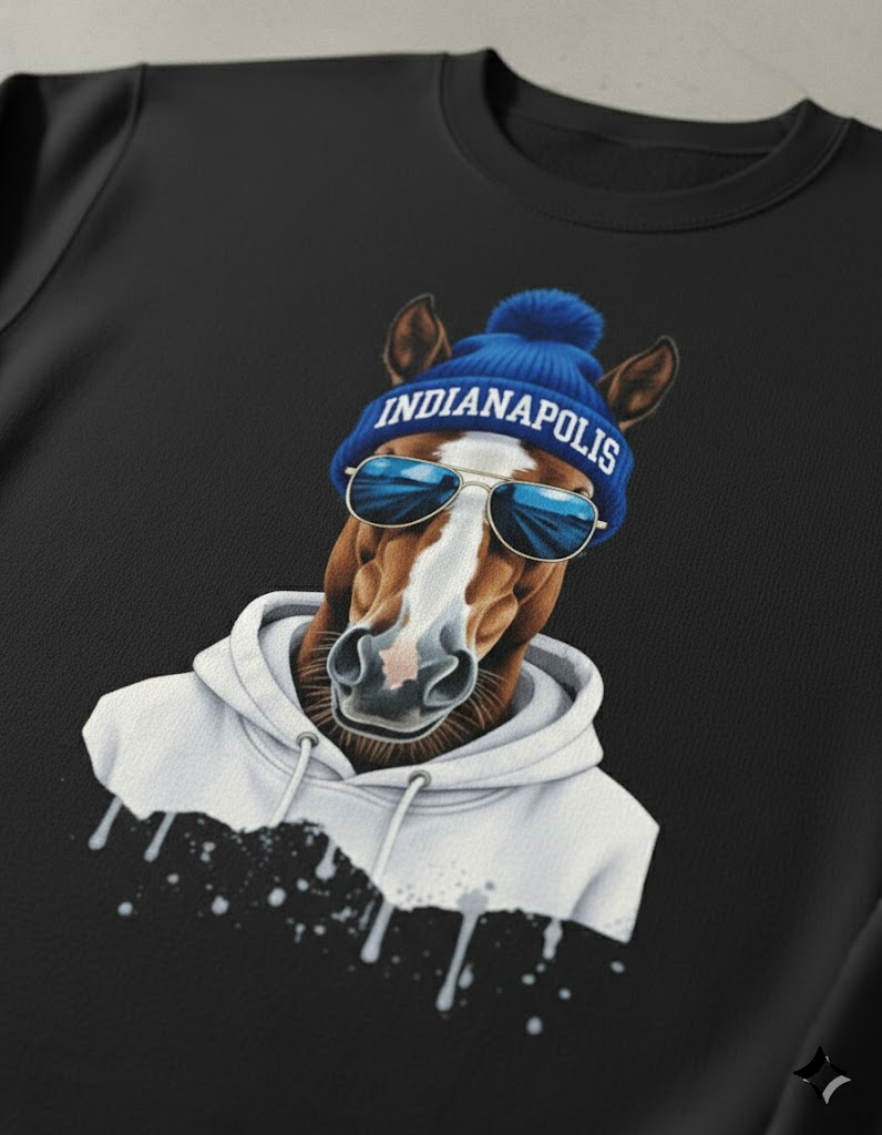 indianapolis football sweatshirt cool horse graphic crewneck vintage indy fan gear