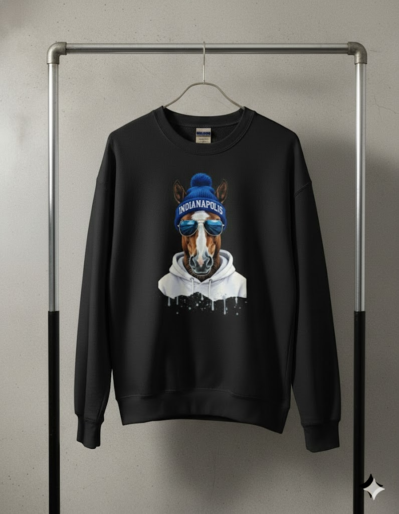 indianapolis football sweatshirt cool horse graphic crewneck vintage indy fan gear