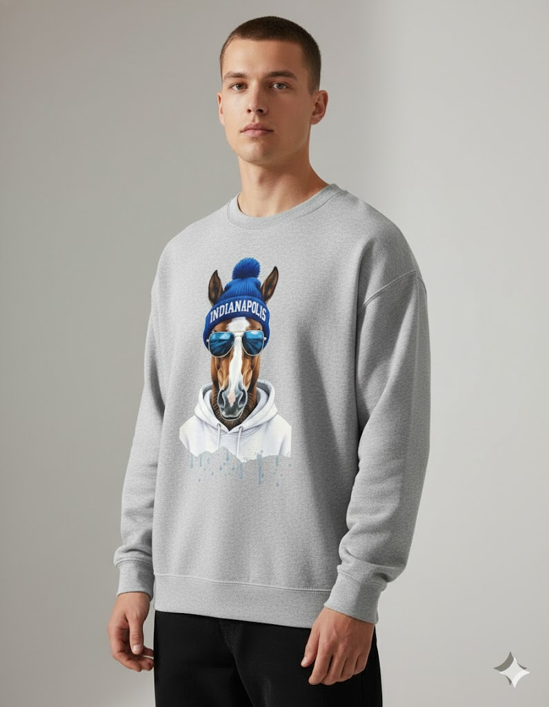 indianapolis football sweatshirt cool horse graphic crewneck vintage indy fan gear
