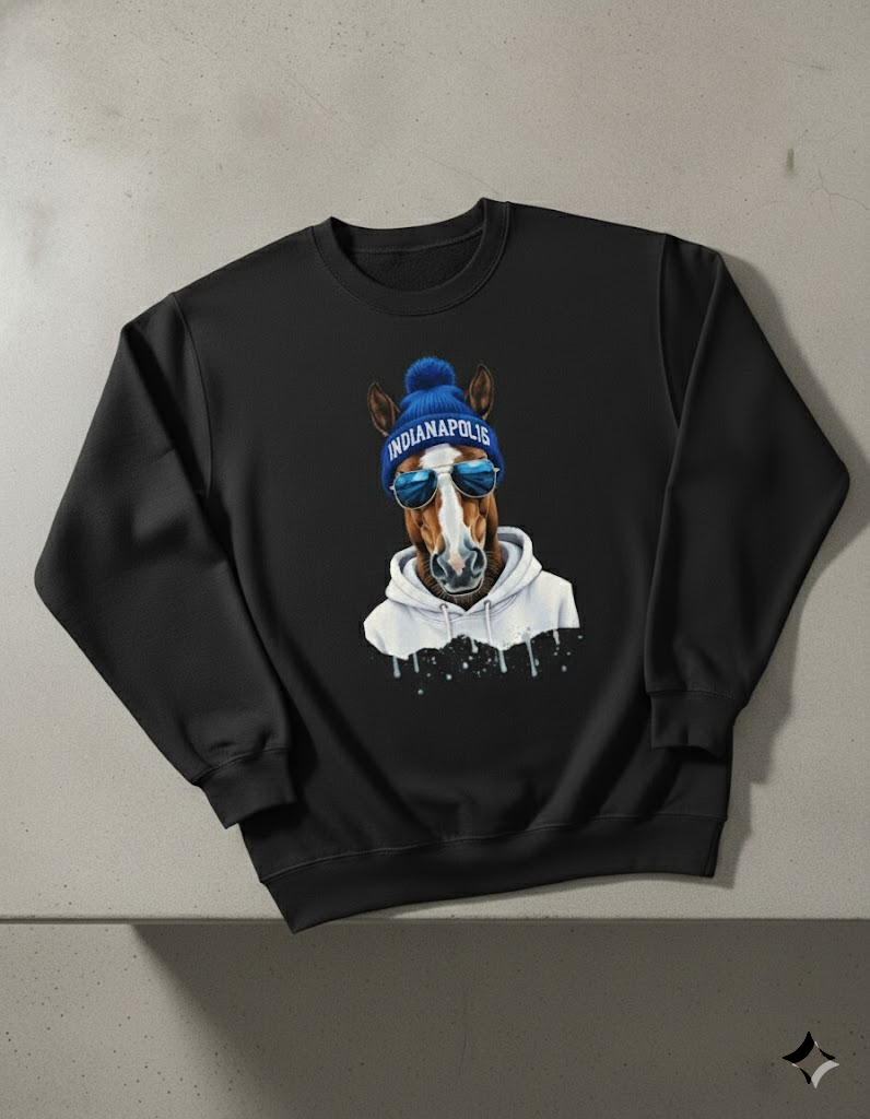 indianapolis football sweatshirt cool horse graphic crewneck vintage indy fan gear