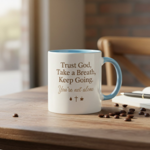 trust god keep going coffee mug – inspirational christian mug for believers