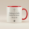 walking by faith christian coffee mug – inspirational jesus mug with cross