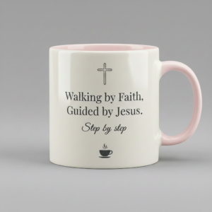 walking by faith christian coffee mug – inspirational jesus mug with cross