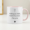 walking by faith christian coffee mug – inspirational jesus mug with cross