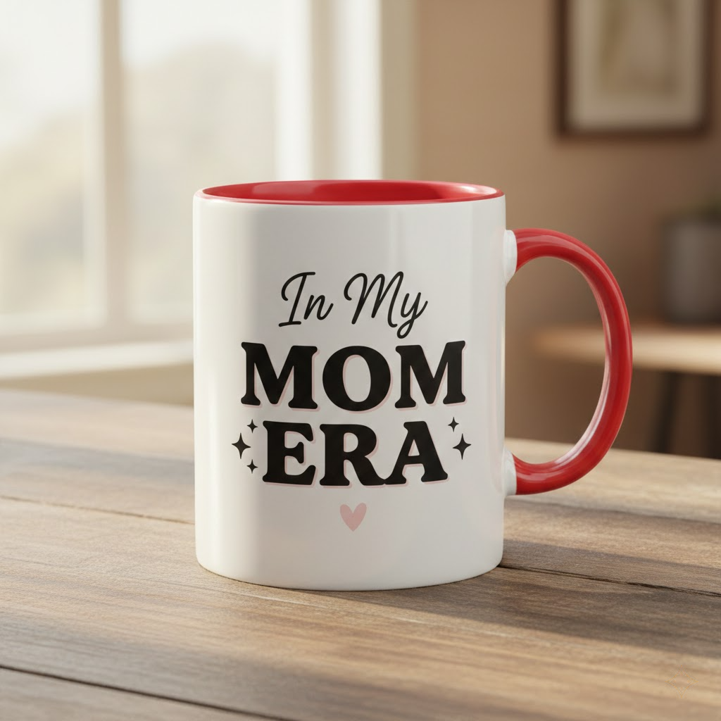 in my mom era mug – trendy white ceramic mug for mom