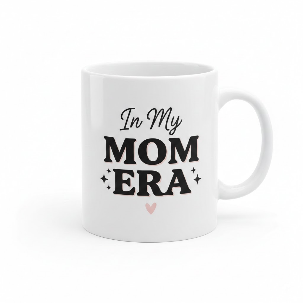 in my mom era mug – trendy white ceramic mug for mom
