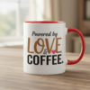 powered by love & coffee mug – cute white mug for mom