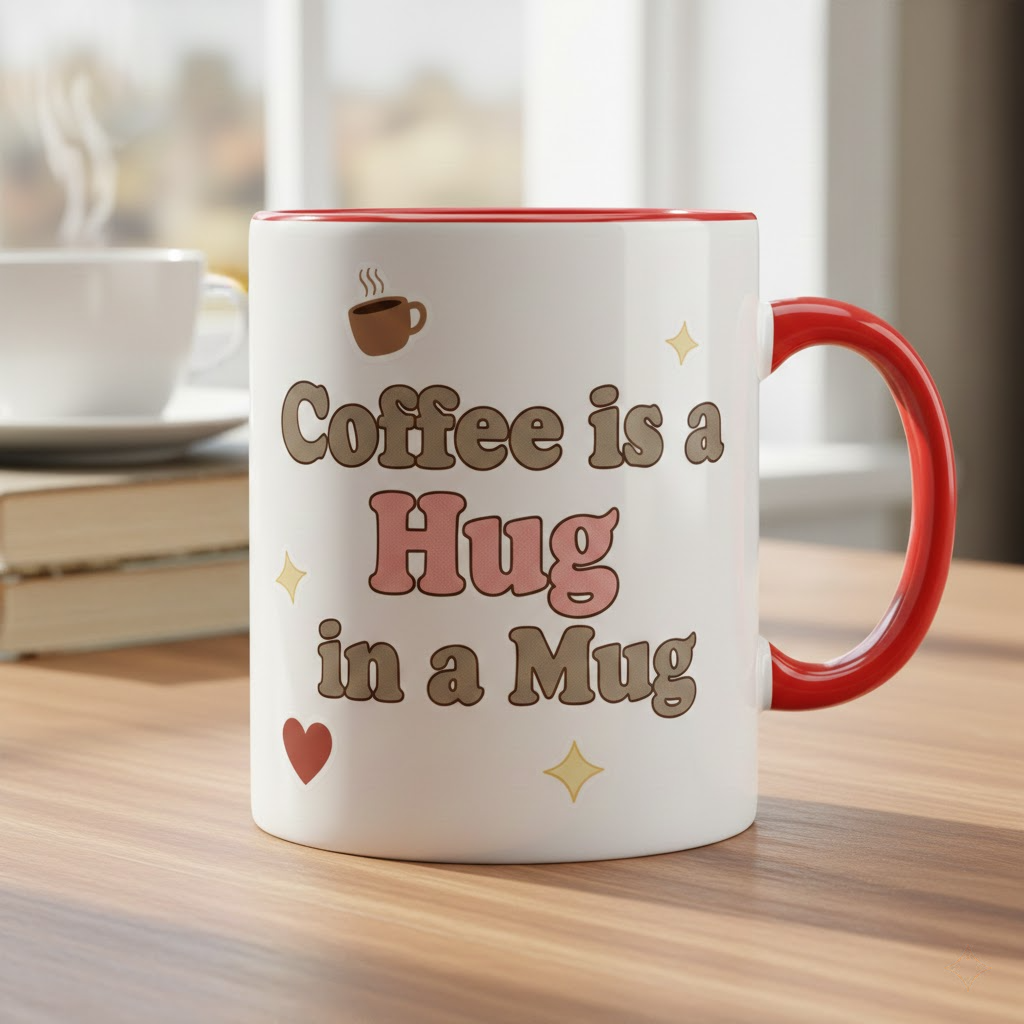 coffee is a hug in a mug cozy mug, funny mug
