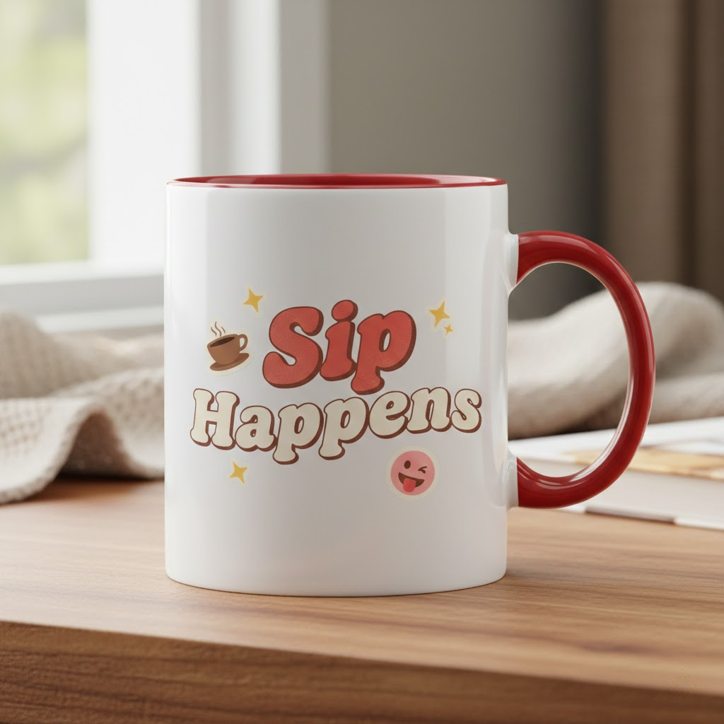 sip happens funny short quote ceramic mug