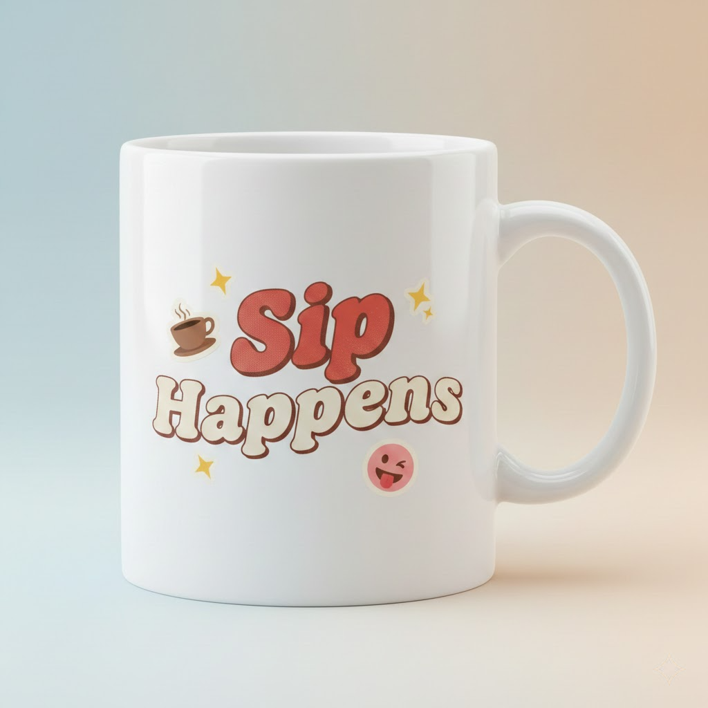 sip happens funny short quote ceramic mug