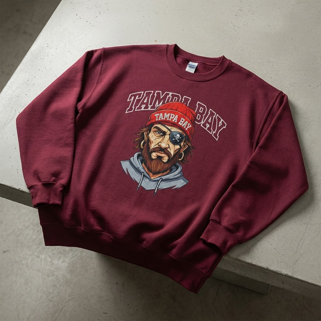 tampa bay football vintage sweatshirt retro collegiate pirate graphic crewneck