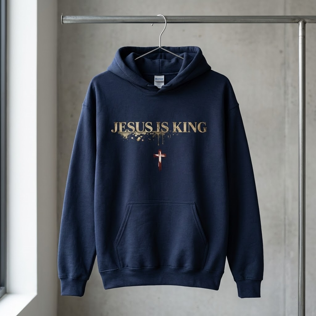 jesus is king heavyweight hoodie vintage distressed christian cross graphic sweatshirt faith streetwear