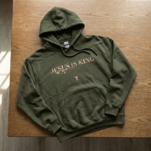 jesus is king heavyweight hoodie vintage distressed christian cross graphic sweatshirt faith streetwear