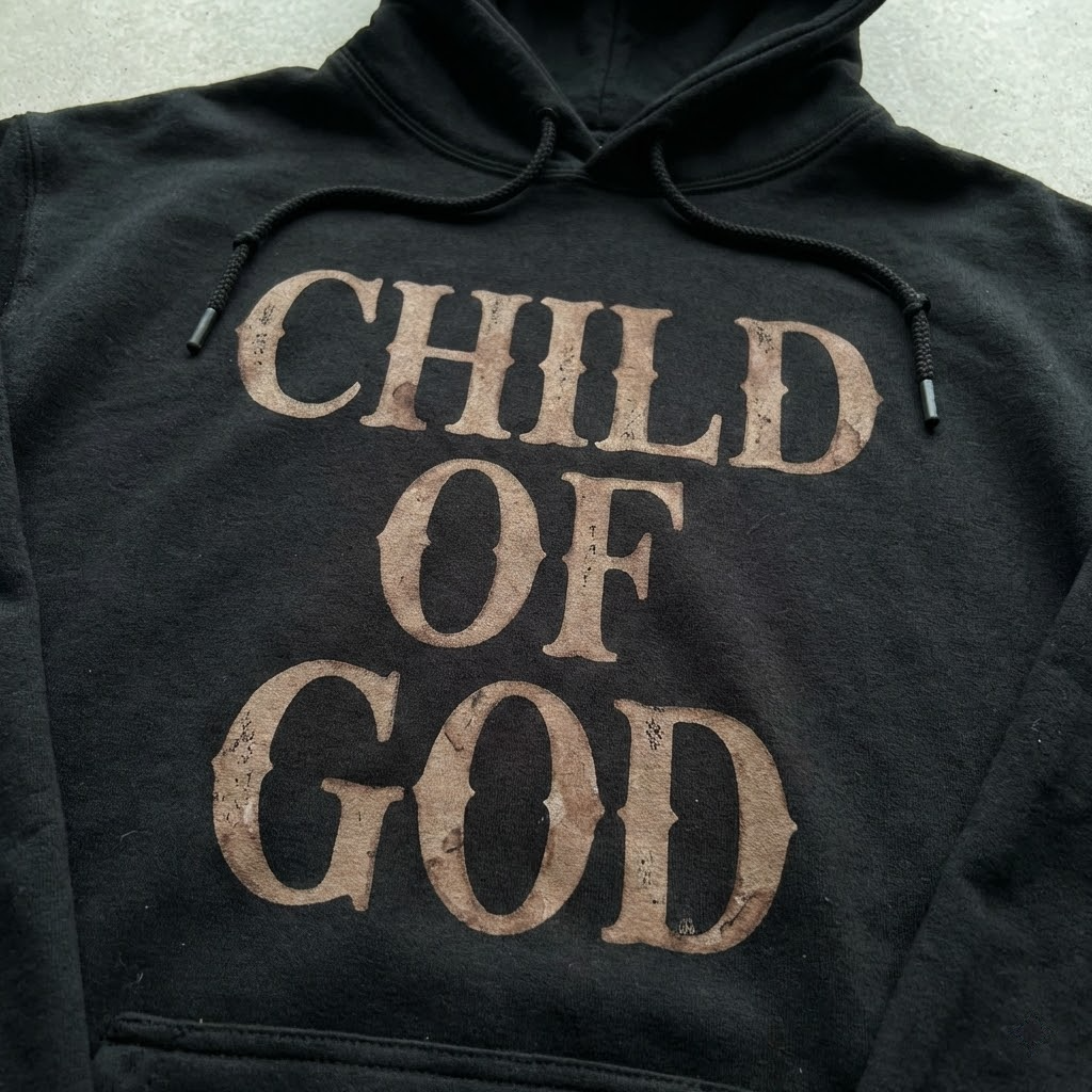 blessed not stressed hoodie vintage christian streetwear with praying hands & rosary graphic (copy)