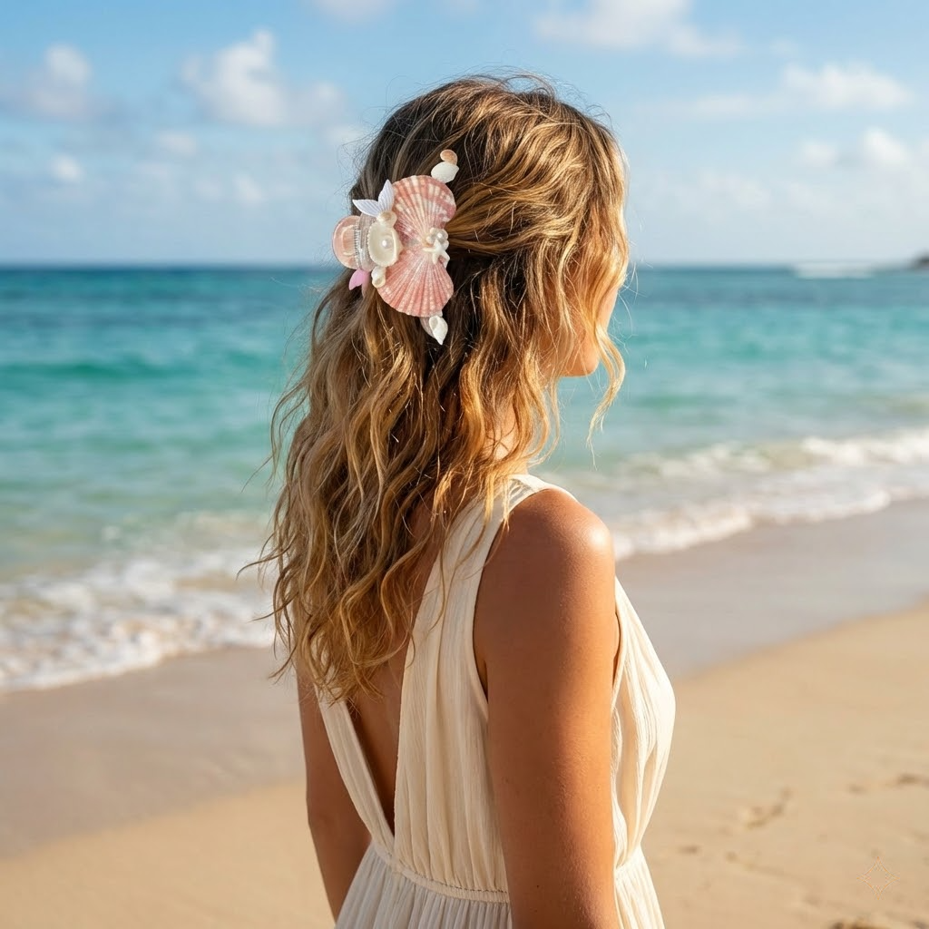 handcrafted seashell double claw – elegant hair accessory handcrafted seashell double claw – elegant hair accessory