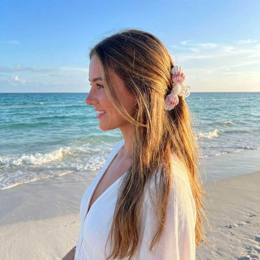 handcrafted seashell double claw – elegant hair accessory handcrafted seashell double claw – elegant hair accessory