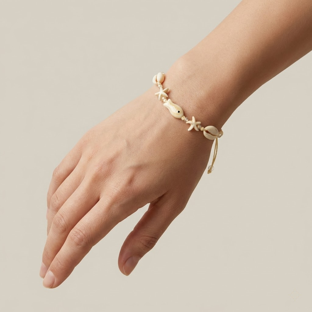 handmade shell & starfish bracelet – beach vibes jewelry