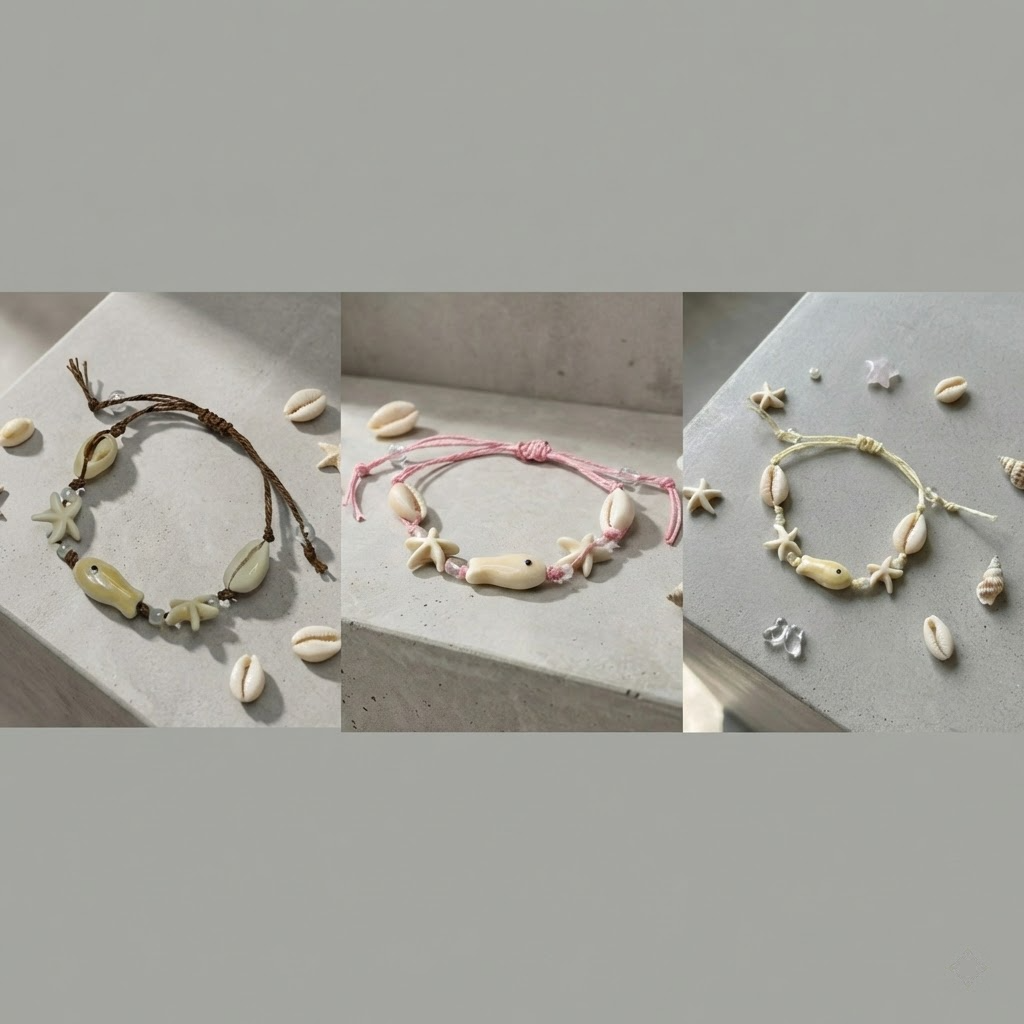 handmade shell & starfish bracelet – beach vibes jewelry