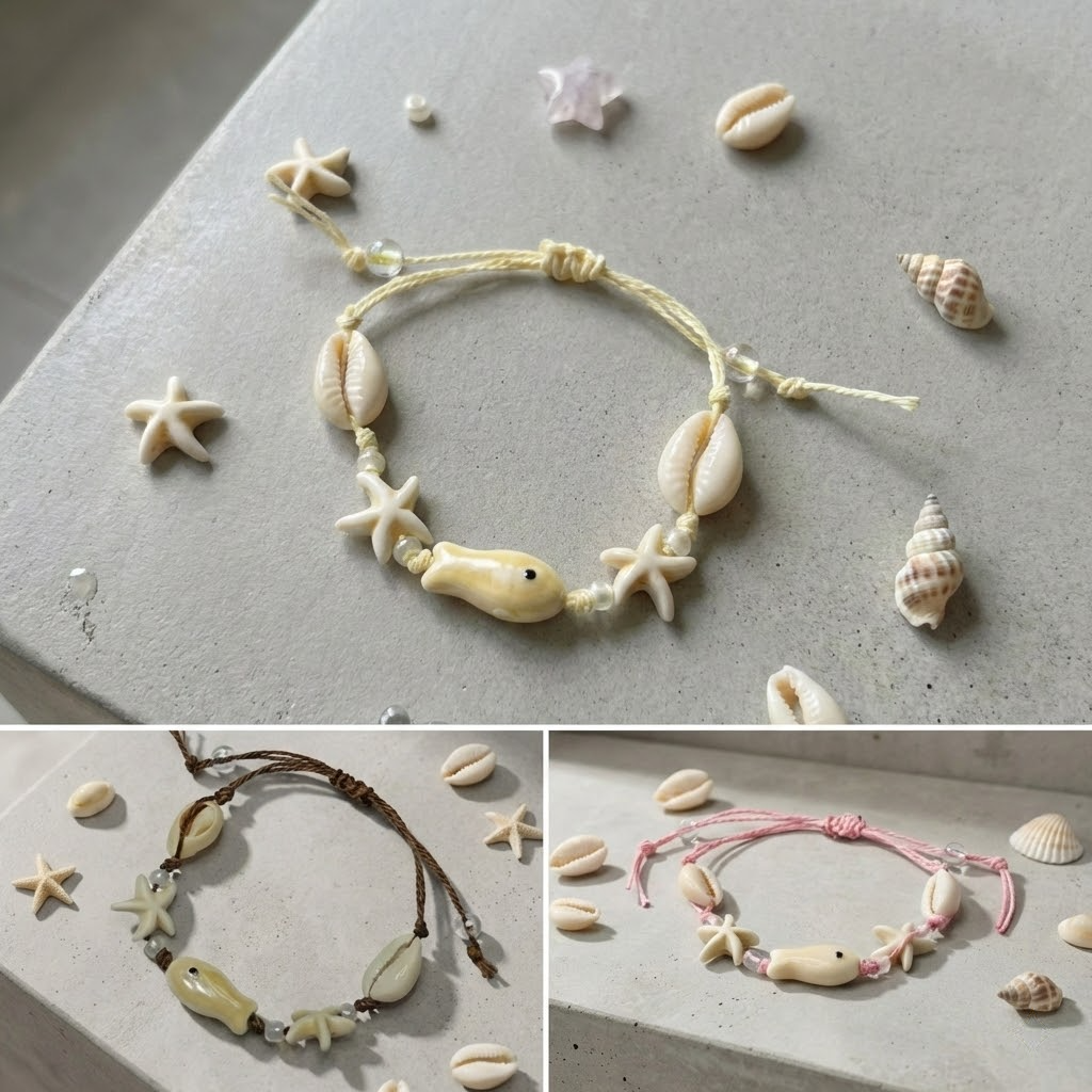 handmade shell & starfish bracelet – beach vibes jewelry