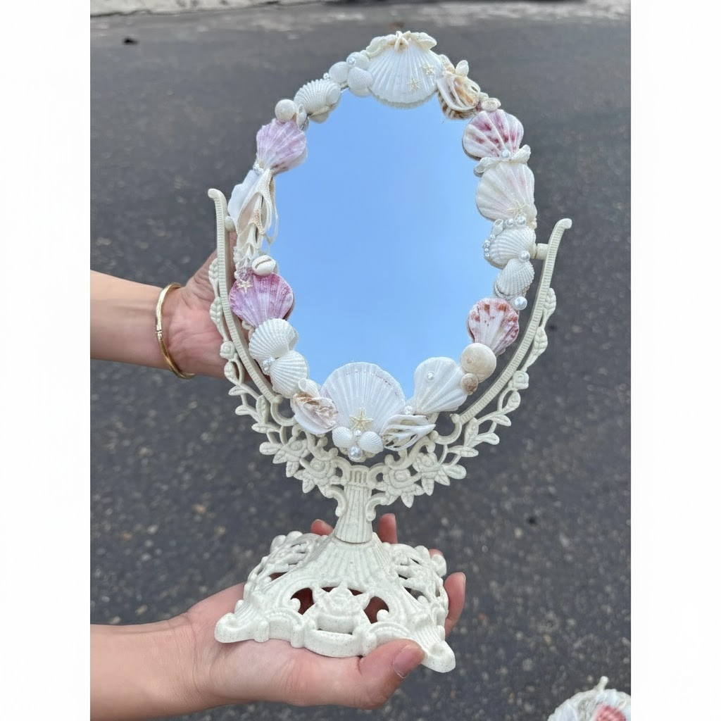 handcrafted shell desk mirror – beach style decor (copy) handcrafted shell desk mirror – beach style decor (copy)