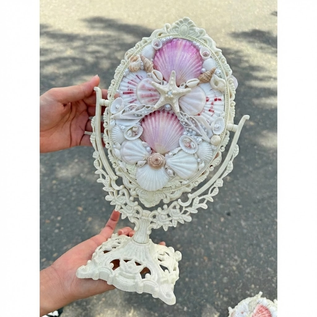 handcrafted shell desk mirror – beach style decor (copy) handcrafted shell desk mirror – beach style decor (copy)