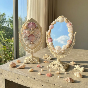 Home handcrafted shell desk mirror – beach style decor (copy)