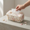 handmade seashell tissue box cover – coastal decor