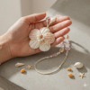 handmade seashell flower necklace – coastal elegance
