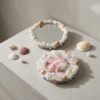 mini seashell & pearl pocket mirror – handmade coastal chic