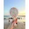 handmade seashell mirror with lace trim