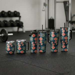 Retro Patterns Stainless Steel Sports Tumbler – Insulated Gym & Travel Cup