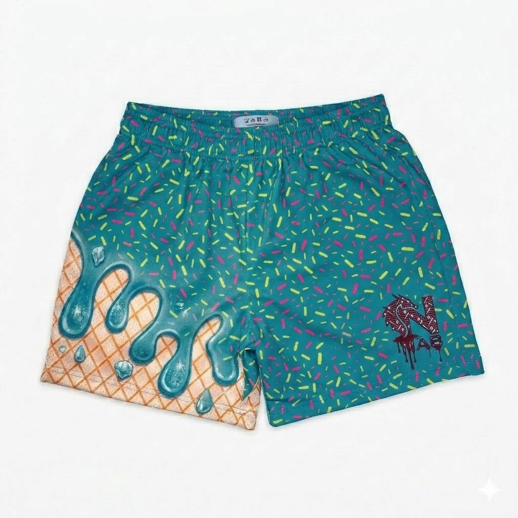 ice cream youth shorts – trendy summer graphic shorts for kids