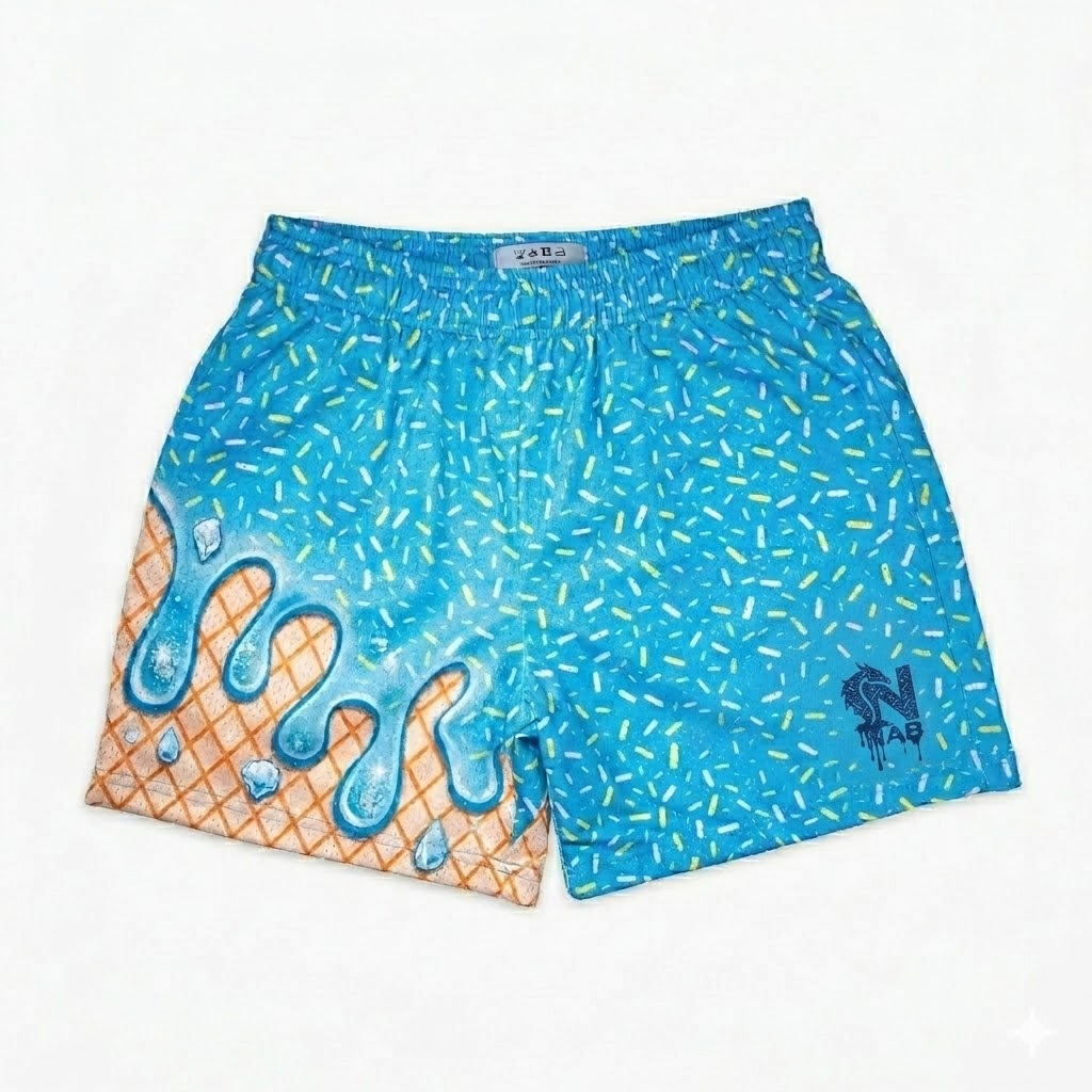 ice cream youth shorts – trendy summer graphic shorts for kids