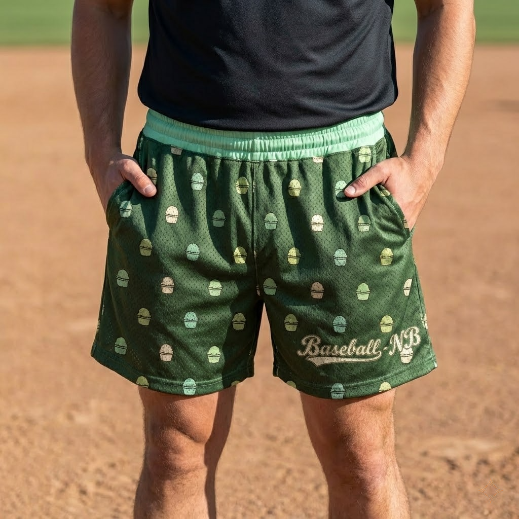ice cream cone youth shorts – trendy summer baseball graphic shorts for kids