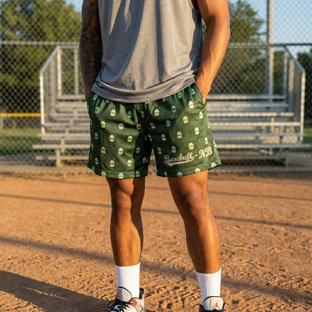ice cream cone youth shorts – trendy summer baseball graphic shorts for kids
