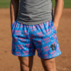 delay pause youth shorts – trendy summer baseball graphic shorts for kids
